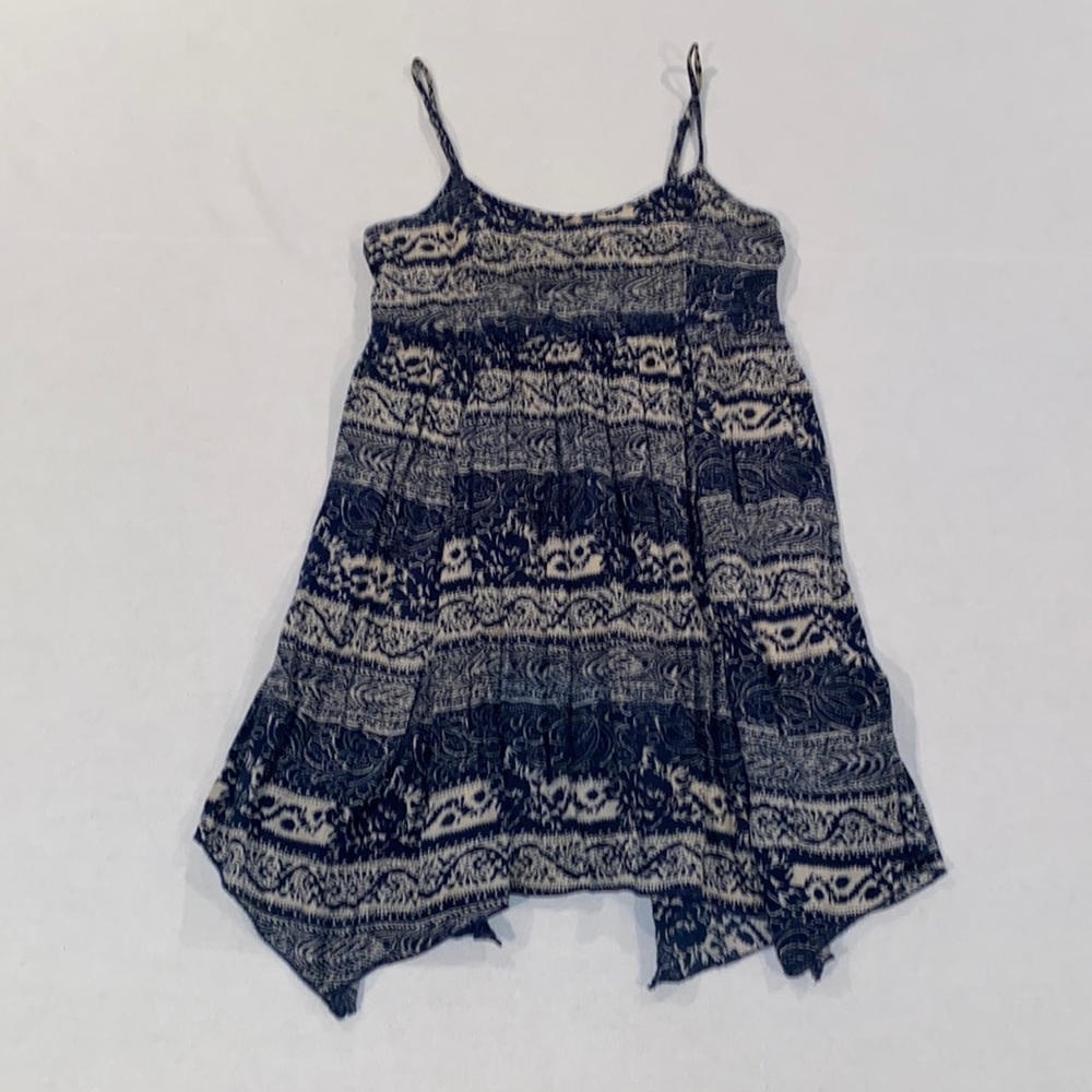 American Eagle women’s blue and cream spaghetti strap mini dress size small